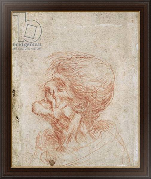 Постер Caricature Head Study of an Old Man, c.1500-05 с типом исполнения На холсте в раме в багетной раме 1.023.151