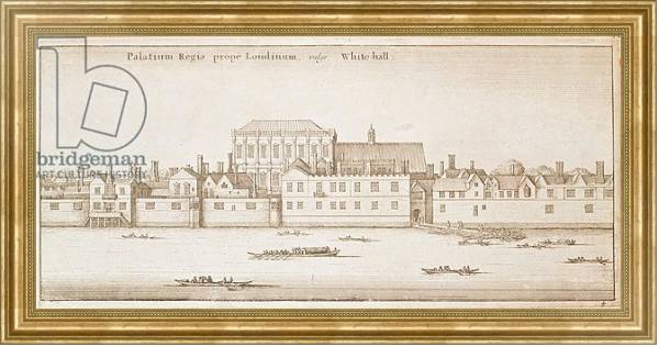 Постер View of Whitehall, 1645 с типом исполнения На холсте в раме в багетной раме NA033.1.051
