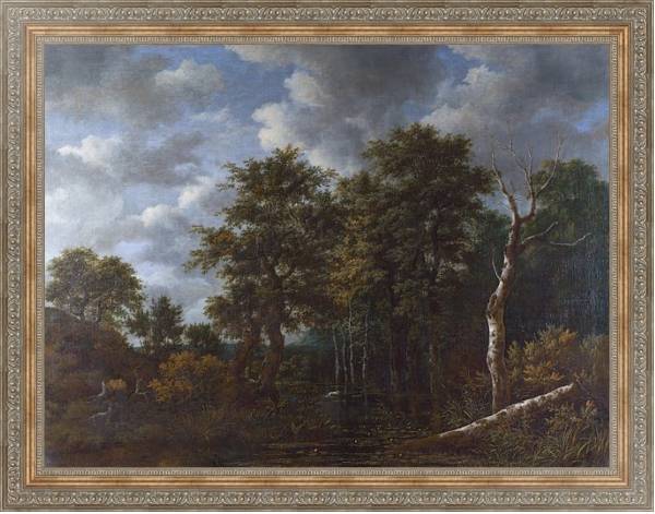 Постер Пруд, окруженный деревьями с типом исполнения На холсте в раме в багетной раме 484.M48.310