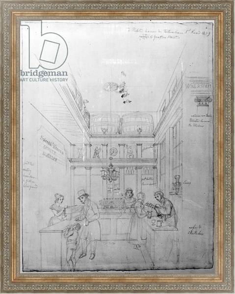 Постер A London Liquor Shop, 1839 с типом исполнения На холсте в раме в багетной раме 484.M48.310