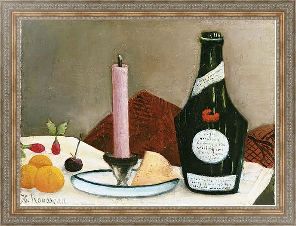 Постер Розовая свеча с типом исполнения На холсте в раме в багетной раме 484.M48.310