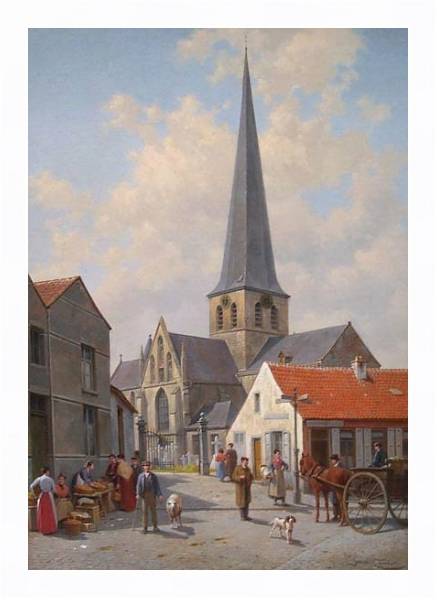 Постер Церковь Синт-Квинтенс-Ленник с типом исполнения На холсте в раме в багетной раме 221-03