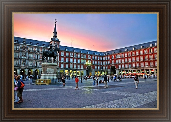 Постер Пласа Майор. Мадрид с типом исполнения На холсте в раме в багетной раме 1.023.151