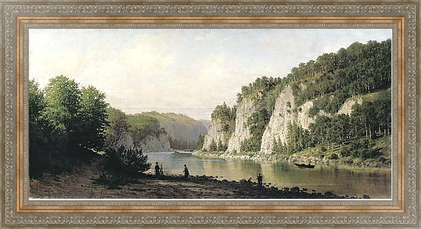 Постер Камень Писанный на реке Чусовой. 1877 с типом исполнения На холсте в раме в багетной раме 484.M48.310