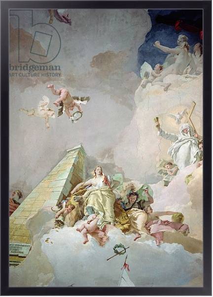 Постер The Glory of Spain, from the ceiling of the Throne Room, 1762-66 с типом исполнения На холсте в раме в багетной раме 221-01
