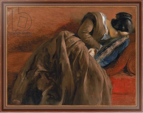 Постер Emilie, the Artist's Sister, Asleep, c.1848 с типом исполнения На холсте в раме в багетной раме 35-M719P-83