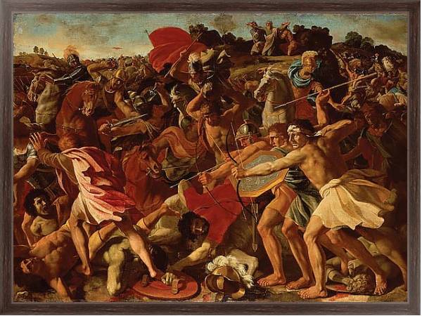 Постер Битва израильтян с амалекитянами с типом исполнения На холсте в раме в багетной раме 221-02