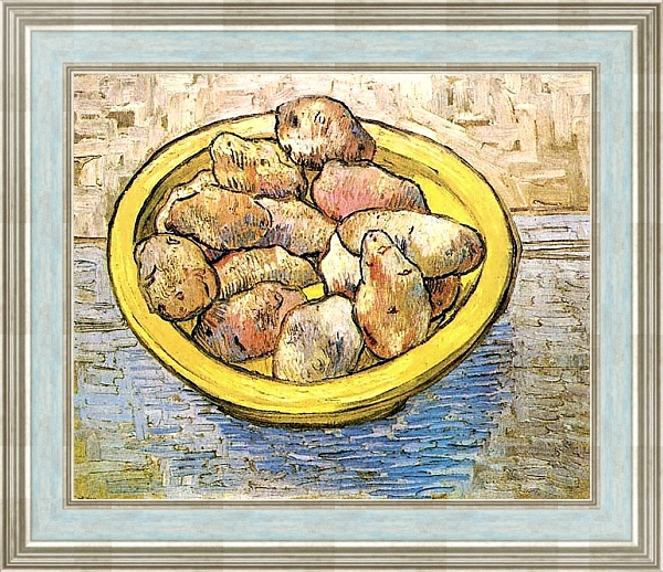 Постер Натюрморт: картофель на желтом блюде с типом исполнения На холсте в раме в багетной раме NA053.0.114