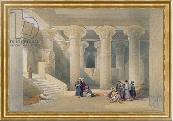 Постер Interior of the Temple at Esna, Upper Egypt, from 'Egypt and Nubia' с типом исполнения На холсте в раме в багетной раме NA033.1.051
