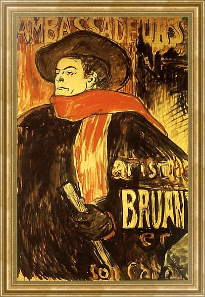 Постер Aristide Bruant studie 2 с типом исполнения На холсте в раме в багетной раме NA033.1.051