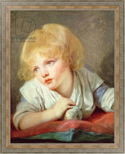 Постер Child with an Apple, late 18th century с типом исполнения На холсте в раме в багетной раме 484.M48.310