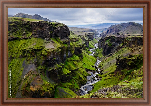 Постер Исландия, горы Торсмёрк с типом исполнения На холсте в раме в багетной раме 35-M719P-83