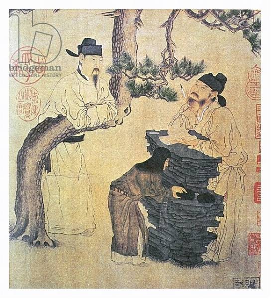Постер An Ancient Chinese Poet, facsimile of original Chinese scroll с типом исполнения На холсте в раме в багетной раме 221-03