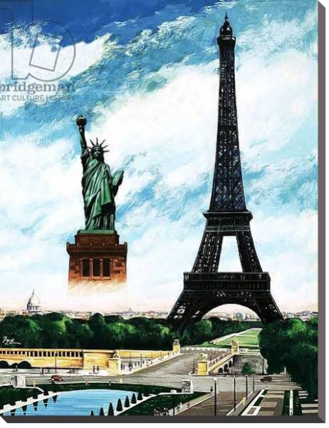 Постер Who built the Eiffel Tower? Alexandre Gustave Eiffel с типом исполнения На холсте без рамы