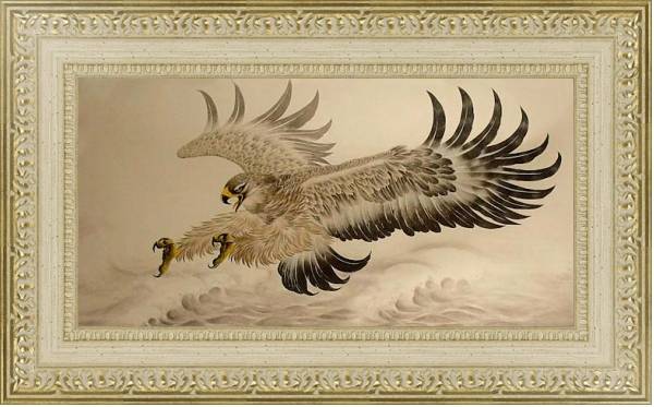 Постер Восточные птицы 32 с типом исполнения Акварель в раме в багетной раме 484.M48.725