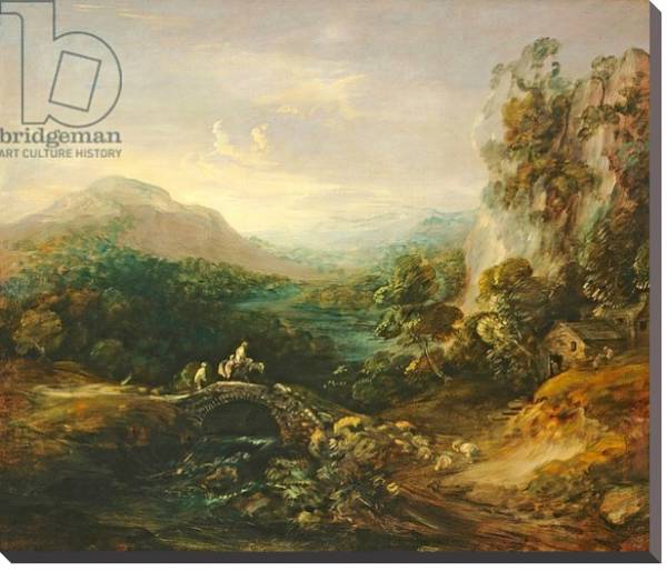 Постер Mountain landscape with bridge, c.1783-1784 с типом исполнения На холсте без рамы
