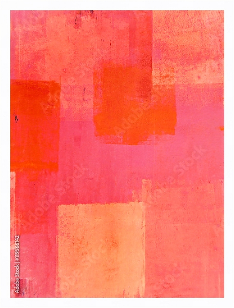 Постер Розово-оранжевая геометрическая абстракция с типом исполнения На холсте в раме в багетной раме 221-03