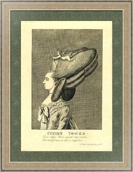 Постер История женской прически 10 с типом исполнения Акварель в раме в багетной раме 485.M40.584
