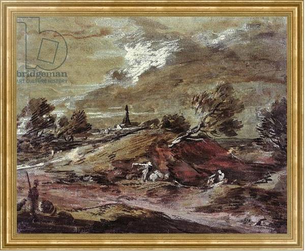 Постер Landscape: Storm Effect, 18th century с типом исполнения На холсте в раме в багетной раме NA033.1.051