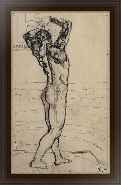 Постер Male Nude, Study for The Truth; Mannlicher Akt, Studie zur Wahrheit, c.1902 с типом исполнения На холсте в раме в багетной раме 1.023.151