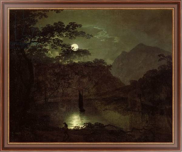 Постер A Lake by Moonlight, c.1780-82 с типом исполнения На холсте в раме в багетной раме 35-M719P-83