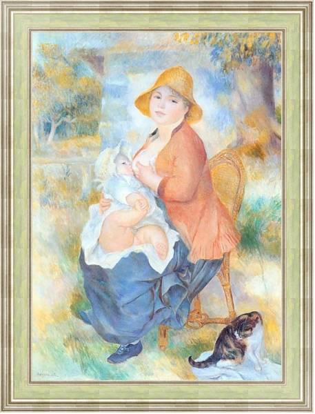 Постер Maternit? ou femme allaitant son enfant с типом исполнения На холсте в раме в багетной раме NA053.0.113