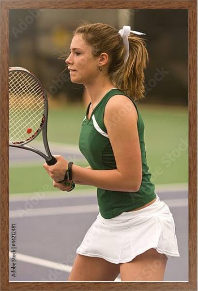 Постер Теннисистка на корте с типом исполнения На холсте в раме в багетной раме 1727.4310