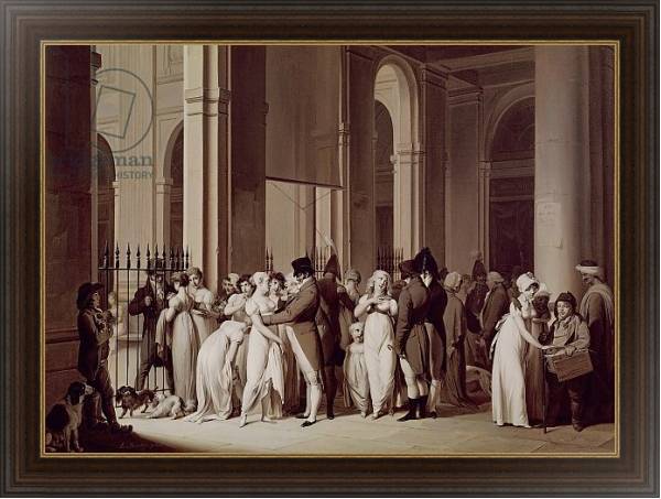Постер The Galleries of the Palais Royal, Paris, 1809 с типом исполнения На холсте в раме в багетной раме 1.023.151