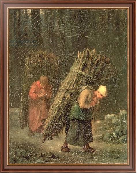Постер Peasant Women with Brushwood, c.1858 с типом исполнения На холсте в раме в багетной раме 35-M719P-83