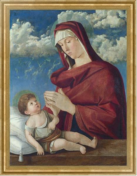 Постер Дева Мария с младенцем 21 с типом исполнения На холсте в раме в багетной раме NA033.1.051