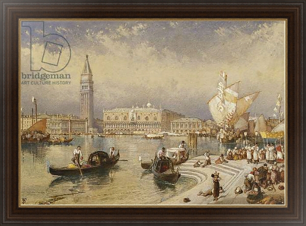 Постер The Doge's Palace, Venice, from the Steps of San Giorgio Maggiore, с типом исполнения На холсте в раме в багетной раме 1.023.151