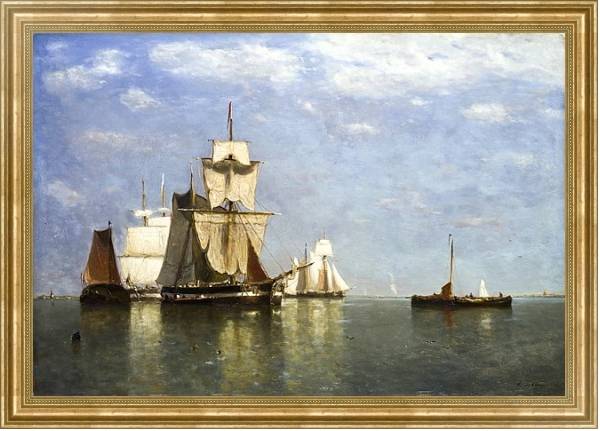 Постер Корабли на стоянке с типом исполнения На холсте в раме в багетной раме NA033.1.051