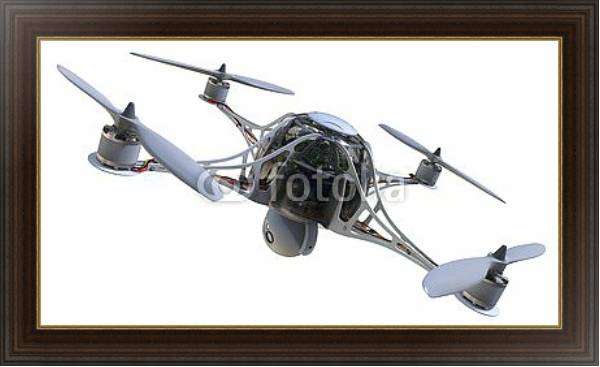 Постер Квадрокоптер с камерой с типом исполнения На холсте в раме в багетной раме 1.023.151