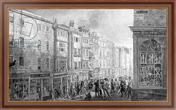 Постер The Strand from the corner of Villiers Street, 1824 с типом исполнения На холсте в раме в багетной раме 35-M719P-83