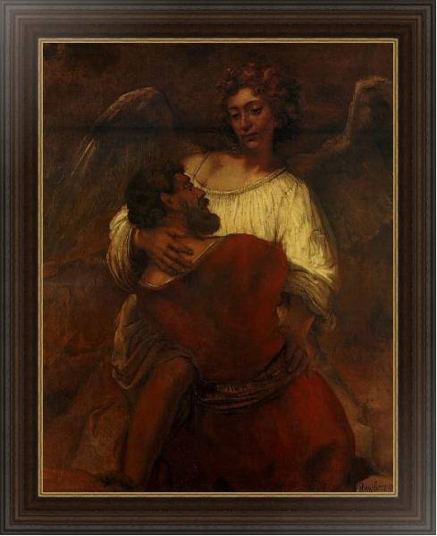 Постер Иаков борется с ангелом с типом исполнения На холсте в раме в багетной раме 1.023.151
