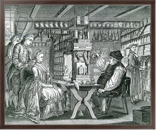 Постер La Pharmacie Rustique, print made by Bartolomaus Hubner, 1774 с типом исполнения На холсте в раме в багетной раме 221-02