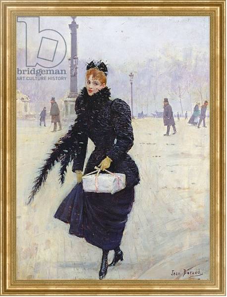 Постер Parisian woman in the Place de la Concorde, c.1890 с типом исполнения На холсте в раме в багетной раме NA033.1.051