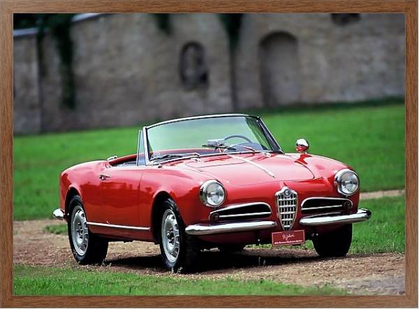 Постер Alfa Romeo Giulietta Spider '1955–62 дизайн Pininfarina с типом исполнения На холсте в раме в багетной раме 1727.4310