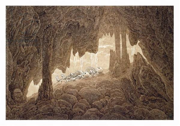 Постер Skeleton in the Cave с типом исполнения На холсте в раме в багетной раме 221-03