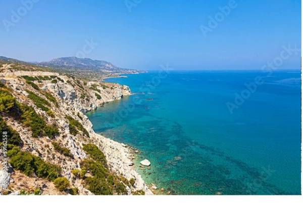 Постер Греция. Кипр, побережье с типом исполнения На холсте без рамы