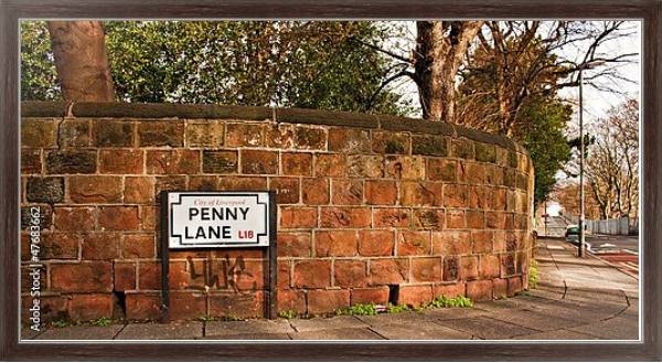 Постер Ливерпуль. Улица  Пенни-Лейн с типом исполнения На холсте в раме в багетной раме 221-02