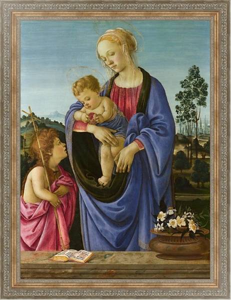 Постер Дева Мария с младенцем и Святым Джоном с типом исполнения На холсте в раме в багетной раме 484.M48.310