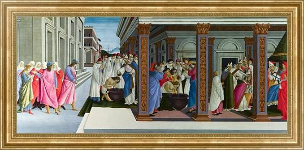Постер Четыре сцены из старой жизни Святого Зиновия с типом исполнения На холсте в раме в багетной раме NA033.1.051