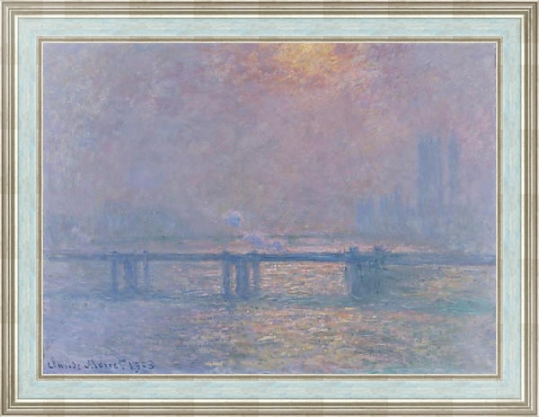 Постер Мост Чаринг-Кросс через Темзу с типом исполнения На холсте в раме в багетной раме NA053.0.114