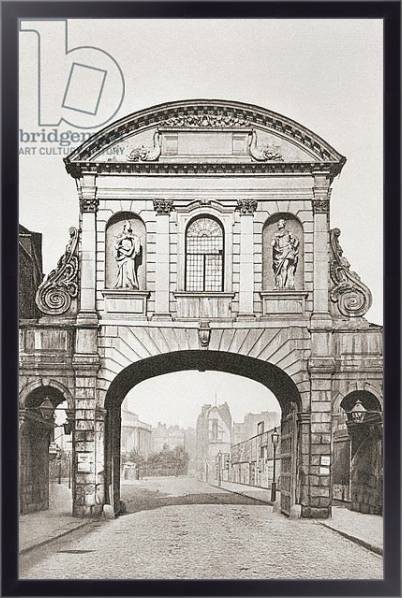 Постер Temple Bar, London England, removed in 1878 с типом исполнения На холсте в раме в багетной раме 221-01