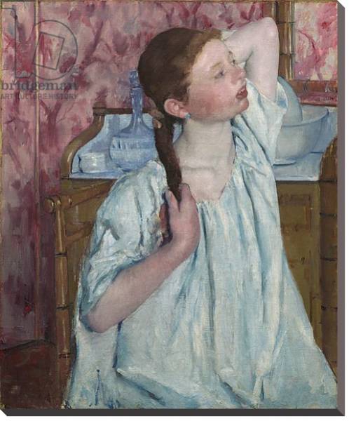 Постер Girl Arranging Her Hair, 1886 с типом исполнения На холсте без рамы