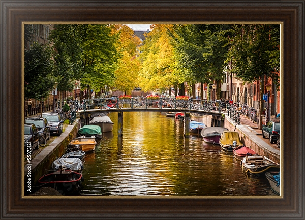Постер Голландия. Амстердам. Каналы 2 с типом исполнения На холсте в раме в багетной раме 1.023.151