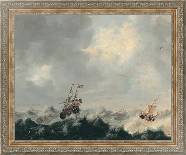 Постер Буря на море с типом исполнения На холсте в раме в багетной раме 484.M48.310
