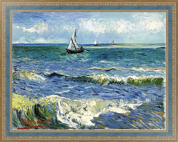 Постер Морской пейзаж в Сен-Мари с типом исполнения На холсте в раме в багетной раме 484.M48.685