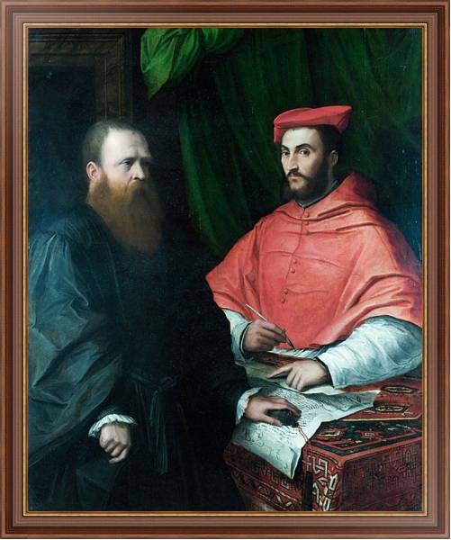 Постер Cardinal Ippolito de' Medici and Monsignor Mario Bracci с типом исполнения На холсте в раме в багетной раме 35-M719P-83